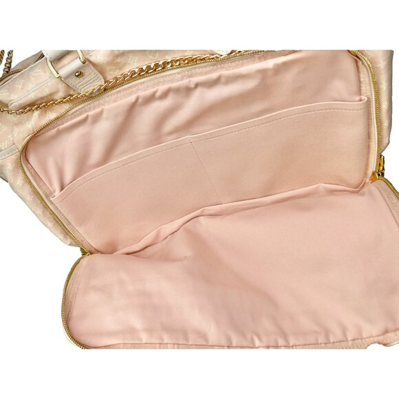 LOUIS VUITTON Pink Denim LV Messenger Bag Laptop Womens Pink White Crossbody GM - Picture 10 of 16